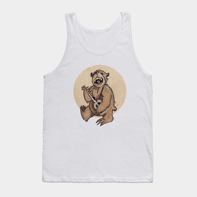 Banjo Bear Tank Top by Laura Beth Art